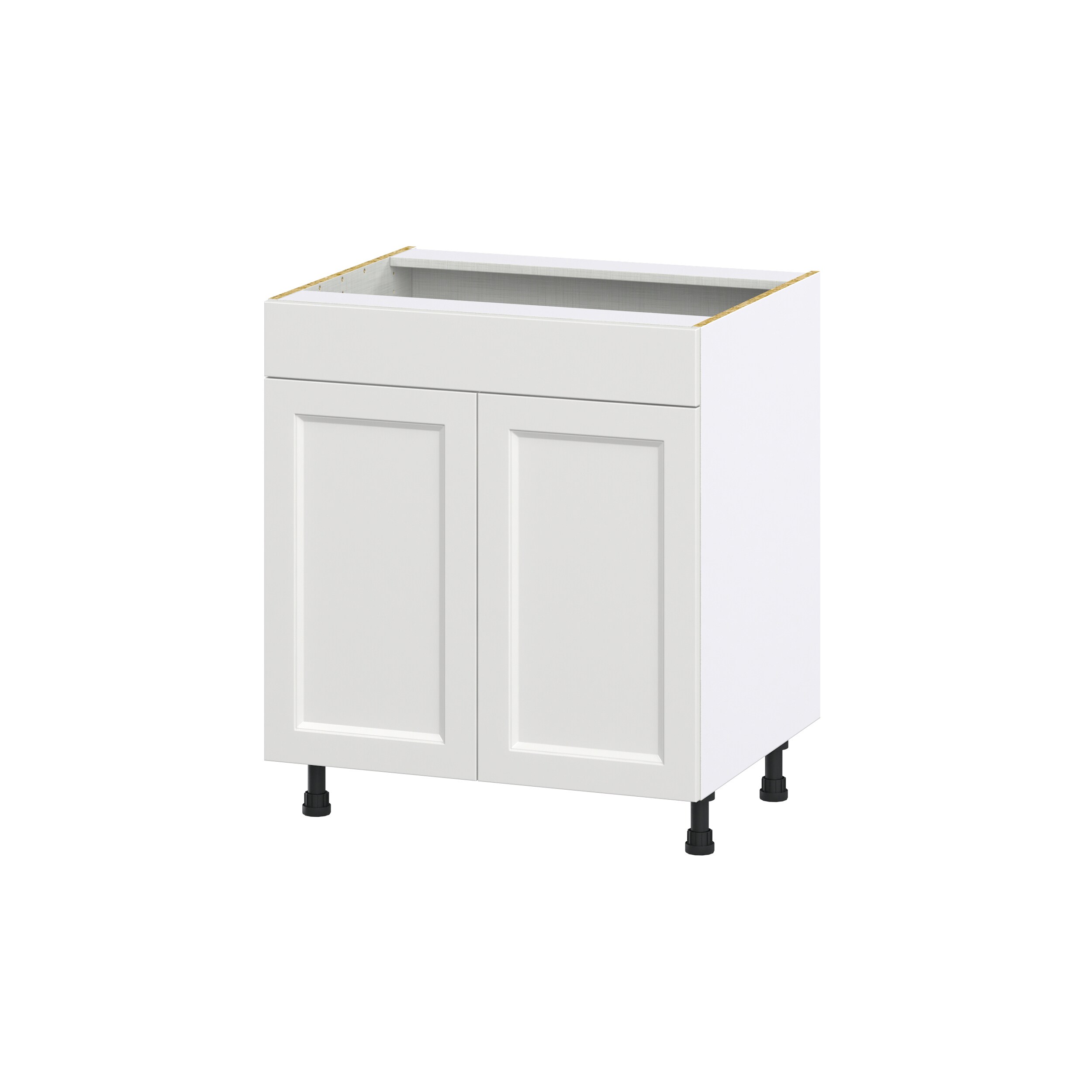 Hugo&Borg DSSB30FF-RI Riviera 30-in W x 34.5-in H x 24-in D Bright White Sink Base Fully assembled Cabinet (Recessed Panel Shaker)
