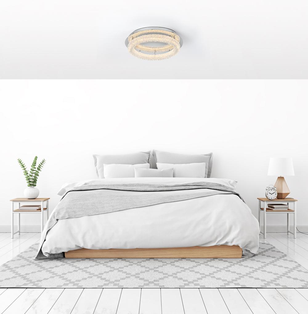Bowen 26'' Chrome Crystal LED Flush Mount Light