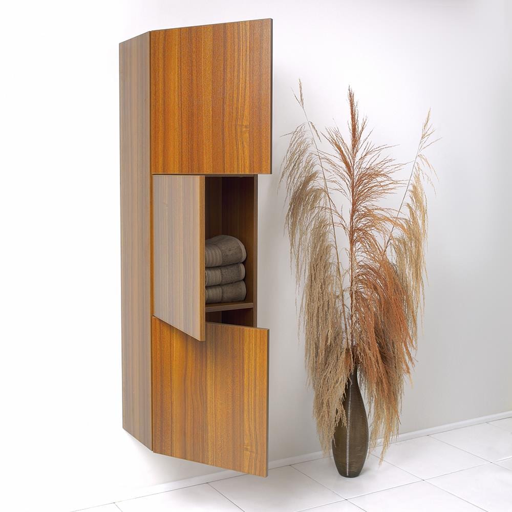 Fresca 17.75-in x 59-in x 12-in Teak Freestanding Linen Cabinet in the ...