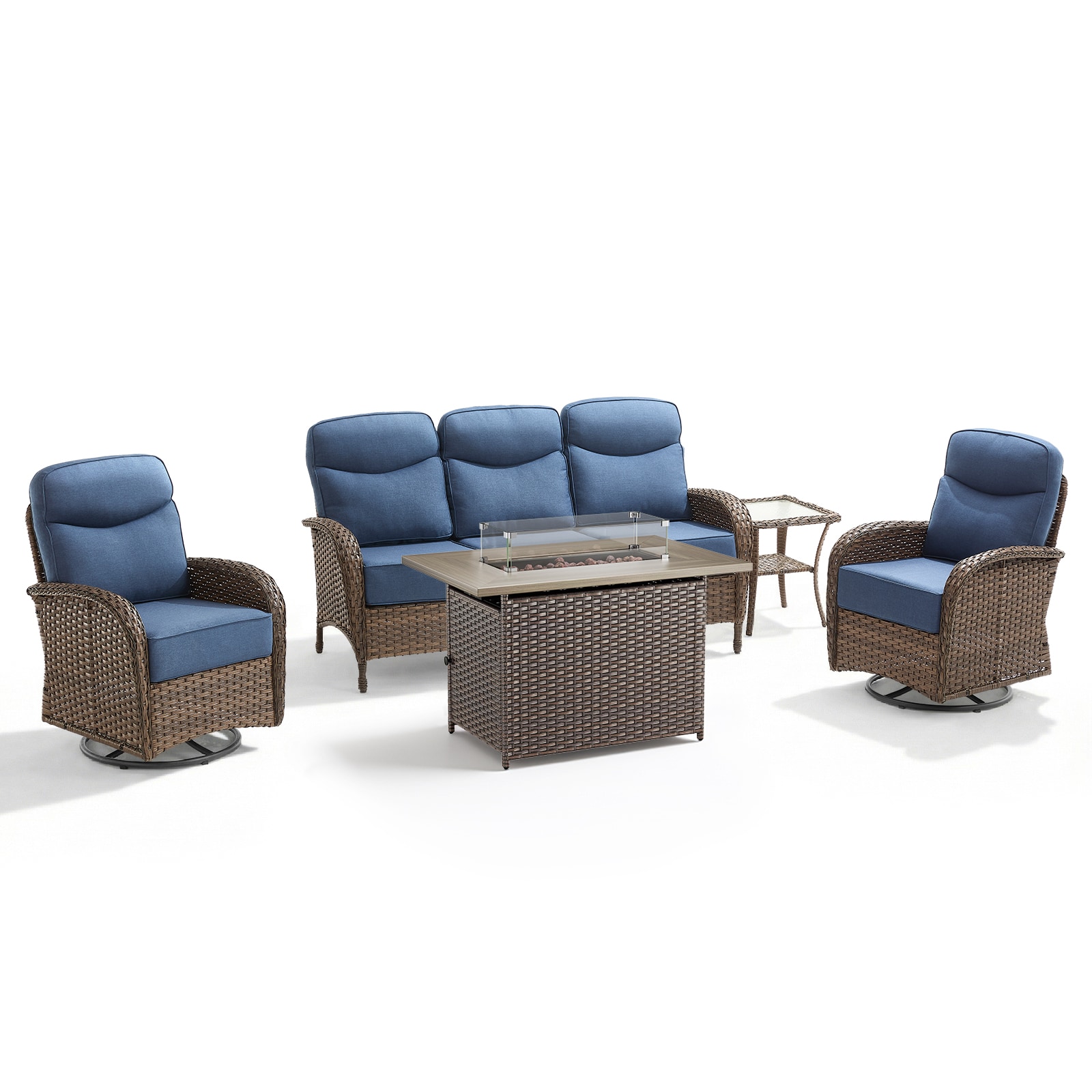 Gymojoy Wicker Patio Sofa Conversation Set