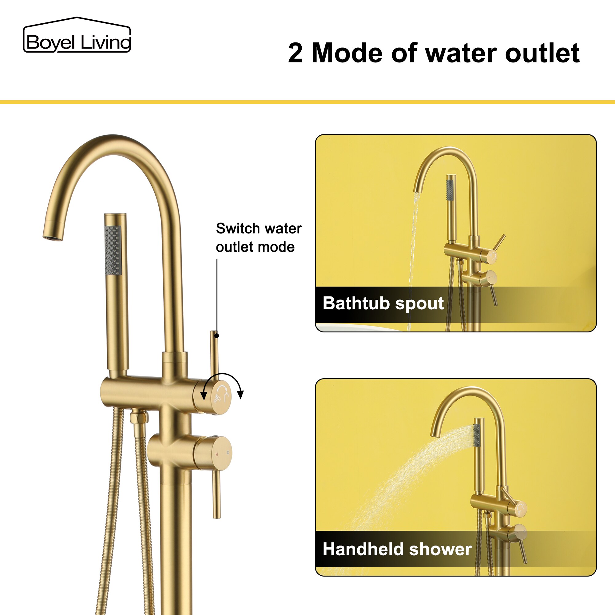Clihome SMD-BTF06BG Roman-Tub-Faucets - View #5