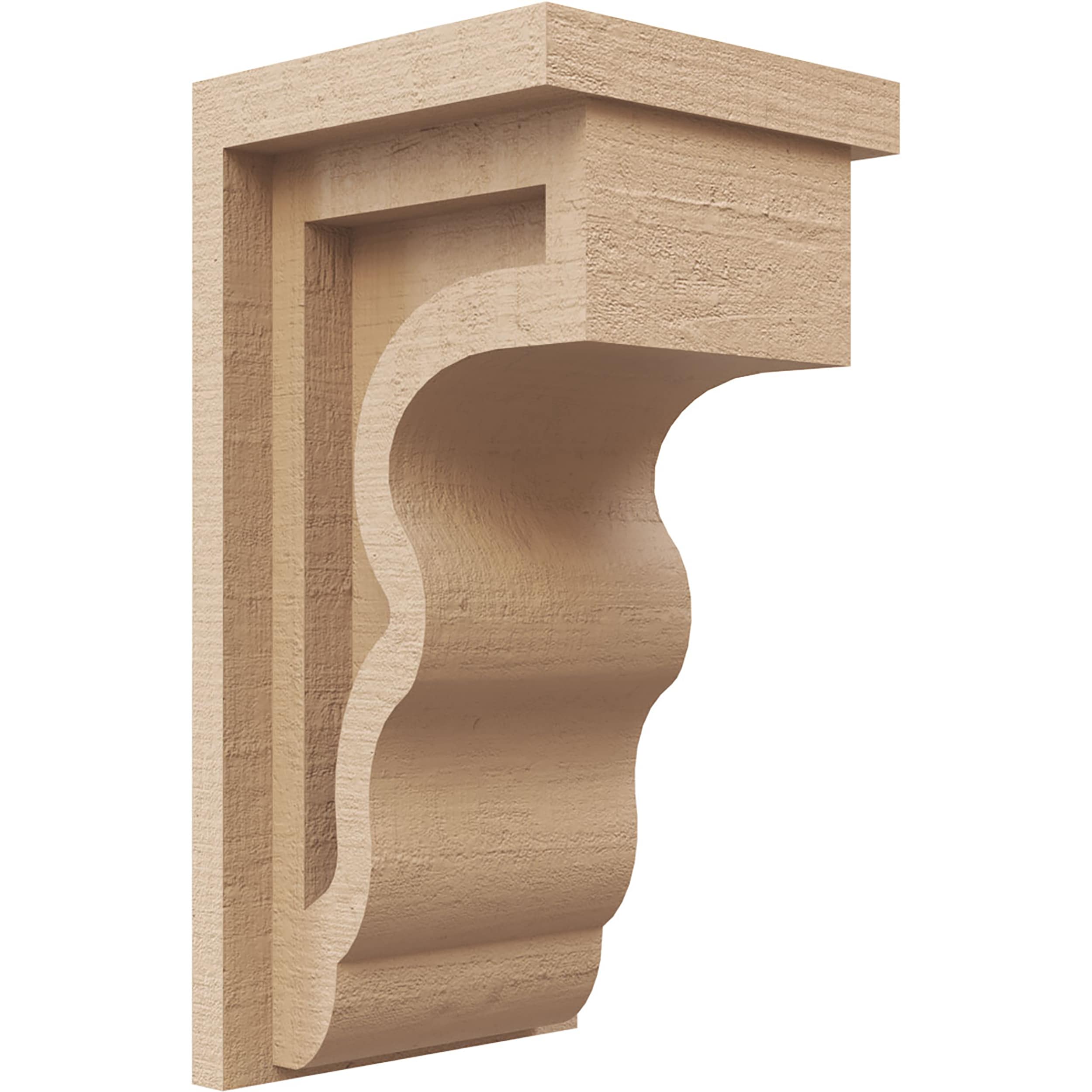 Ekena Millwork CORU04X04X08HLDRCPR 4-in x 4-in x 8-in Rough Cedar Woodgrain TimberThane Primed Urethane Paintable/Stainable Corbel