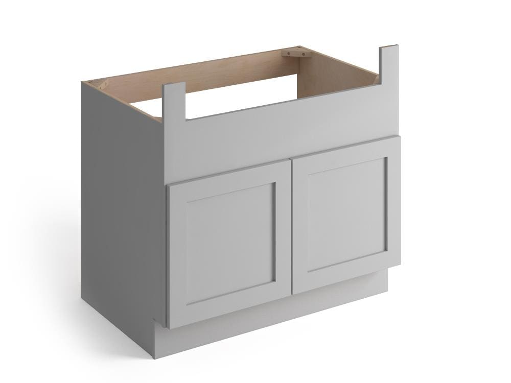 Valleywood Cabinetry Proper Gray 36-in W x 34.5-in H x 24-in D Proper Gray Birch Base Ready To Assemble Plywood Cabinet (Flat Panel Shaker Door Style)