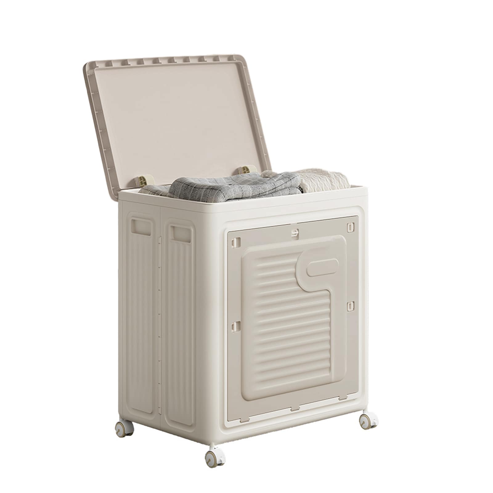 IdealHouse Rolling Laundry Hamper with Lid 150L Large Capacity Clothes Hampers Plastic Collapsible Laundry Baskets with Wheels Collapsible Sturdy Storage Organizer Boxes Bins Baskets Chest