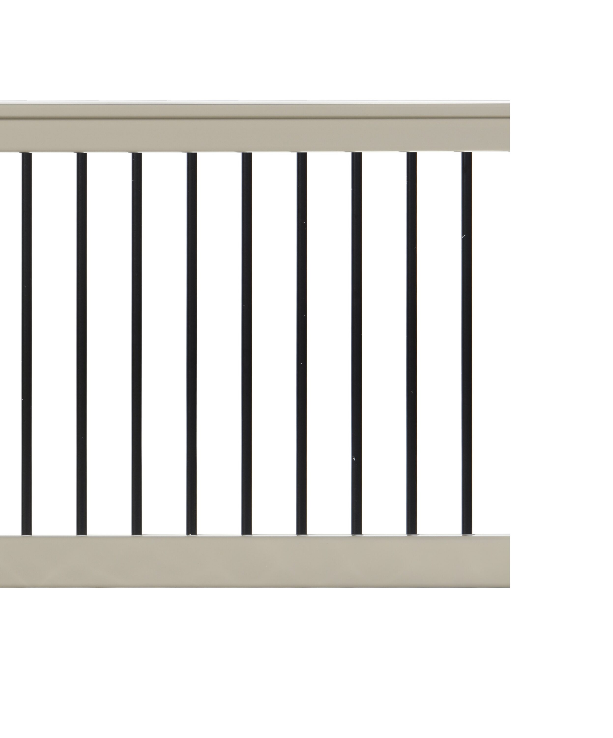 STOCK 6:38 Denmark 8-ft x 36-in Almond/Black Vinyl Deck Rail Kit ...