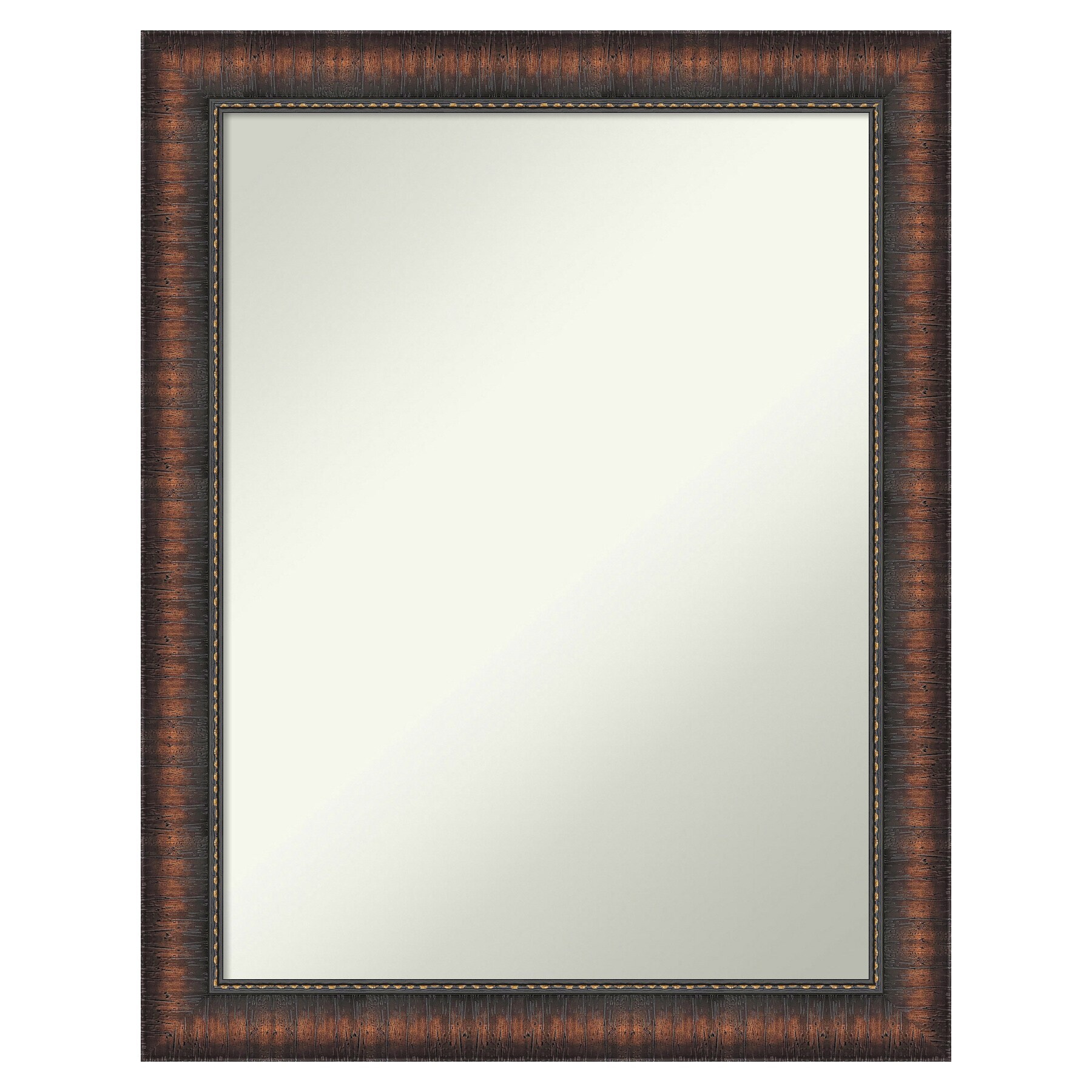 Amanti Art A17008100302 Caleb Brown Frame 22-Inches W x 28-Inches H Rectangle Salon Scoop Silver Framed Vanity Mirror