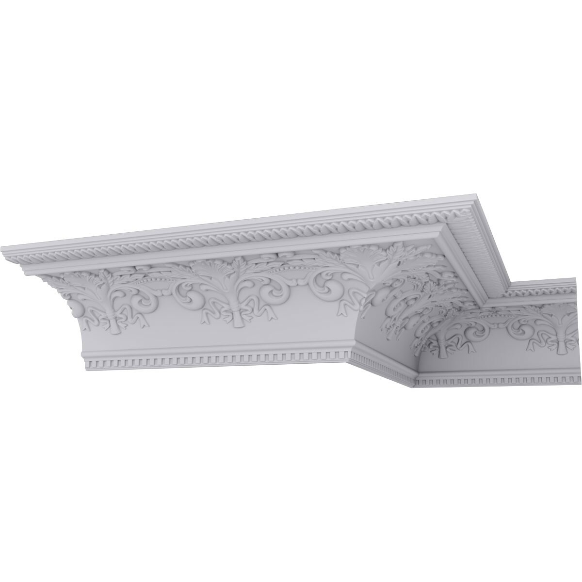 Ekena Millwork MLD11X16X19SY-CASE-8 16-in T x 11-3/8-in W x 7-ft 10-1/2-in L Primed Urethane Crown Moulding 8 -Pack