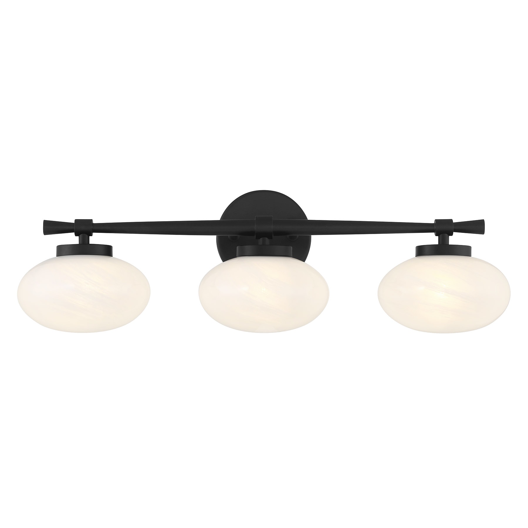 Savoy House 8-1050-3-BK Barrow 25-in 3 -Light Matte Black Mid-century Vanity light
