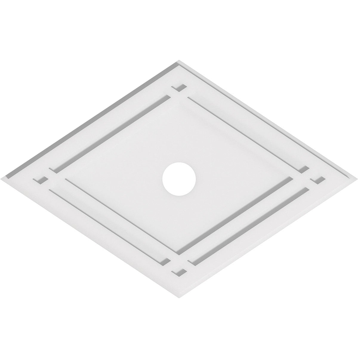 Ekena Millwork CMP32X21DD-03000 Diamond 32-in W x 21.375-in L Contemporary White PVC Whole Ceiling Medallion