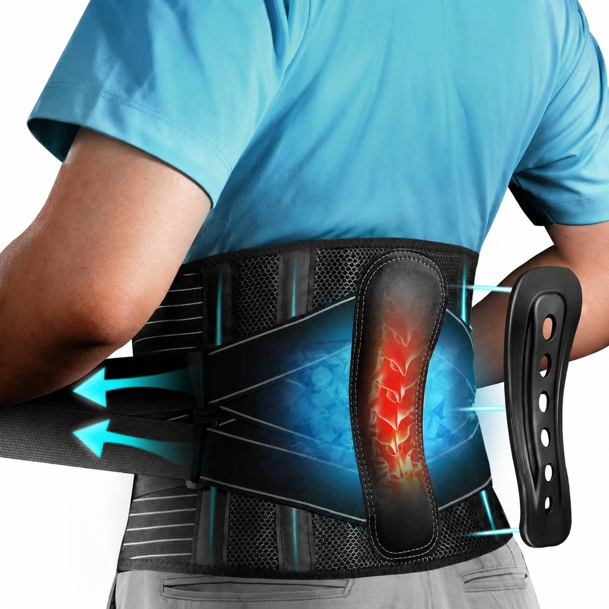 SenQWFa - Back Brace for Lower Back Pain with Reusable Ice Pack Lumbar Support Belt for Men and ...