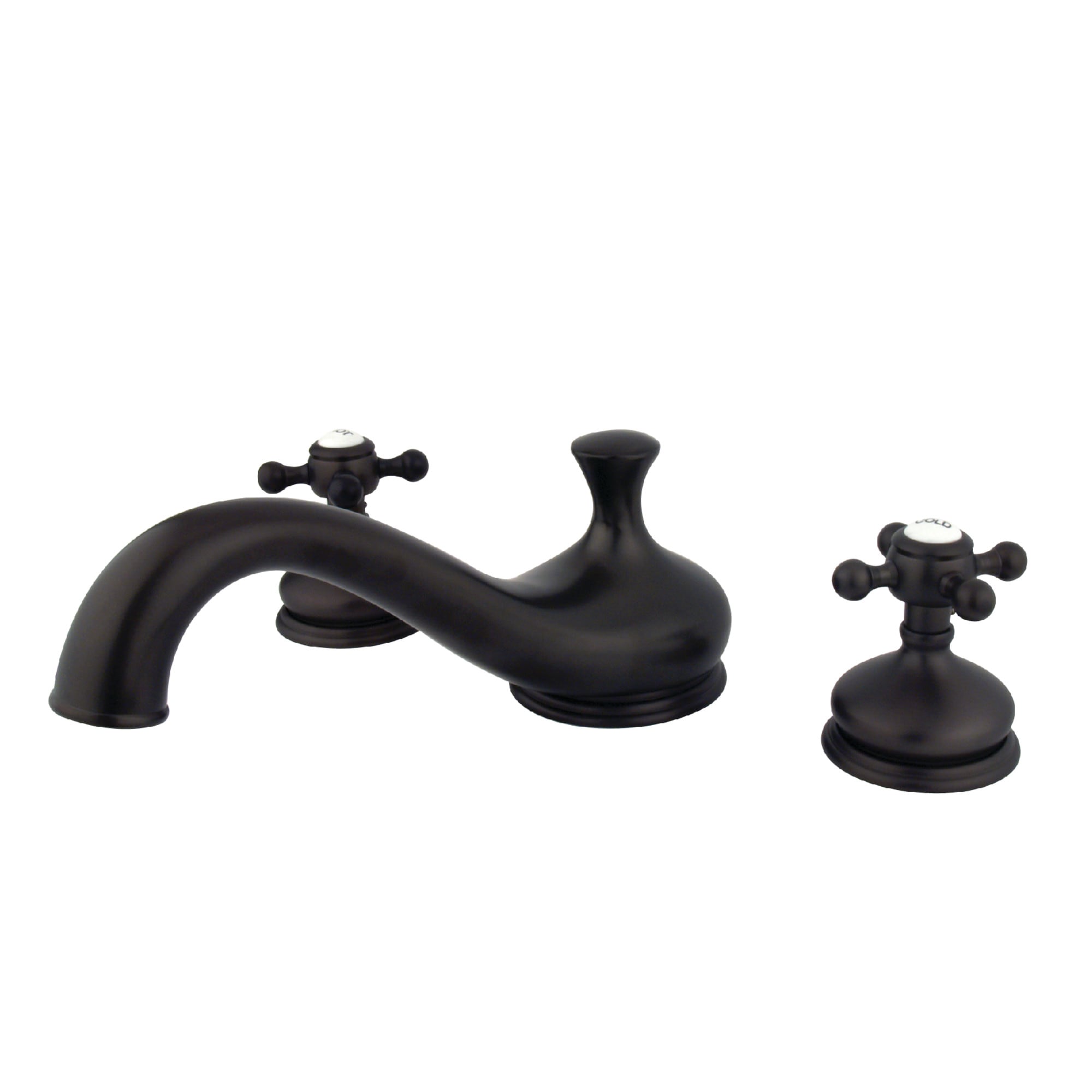 Kingston Brass WLKS3335BX Vintage Oil-rubbed bronze 2-handle Deck-mount Roman Low-arc Bathtub Faucet ( Valve Included )