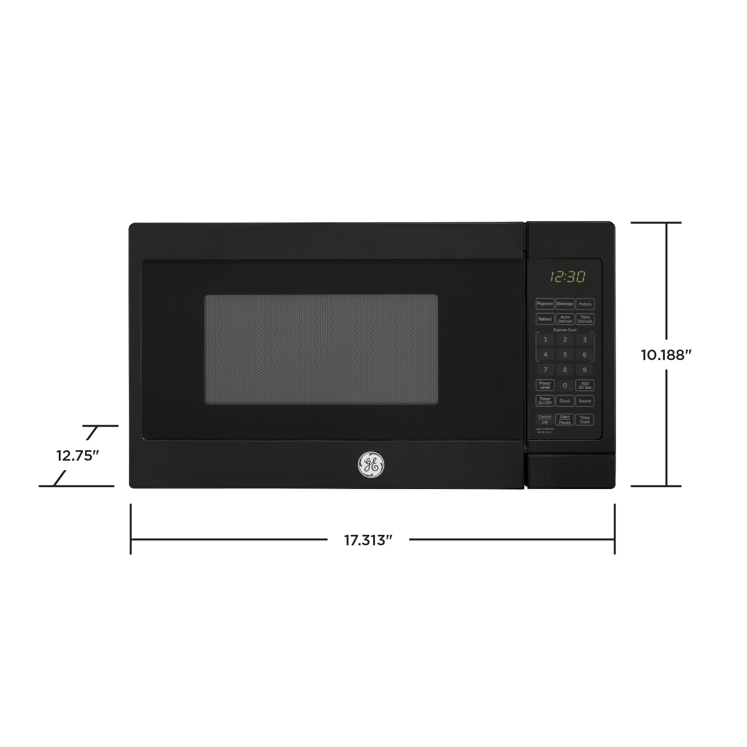 GE 0.7 Cu. Ft. Spacemaker Countertop Microwave Oven Black on Black