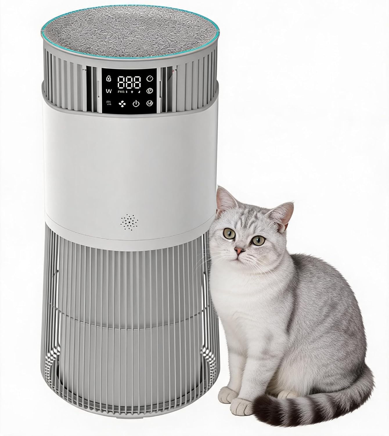 IdealHouse Smart Air Purifier 3000 Sq Ft Washable Pre-Filter 229 CFM CADR Pet Hair and Odor AQI Display 23dB Sleep Mode App Control