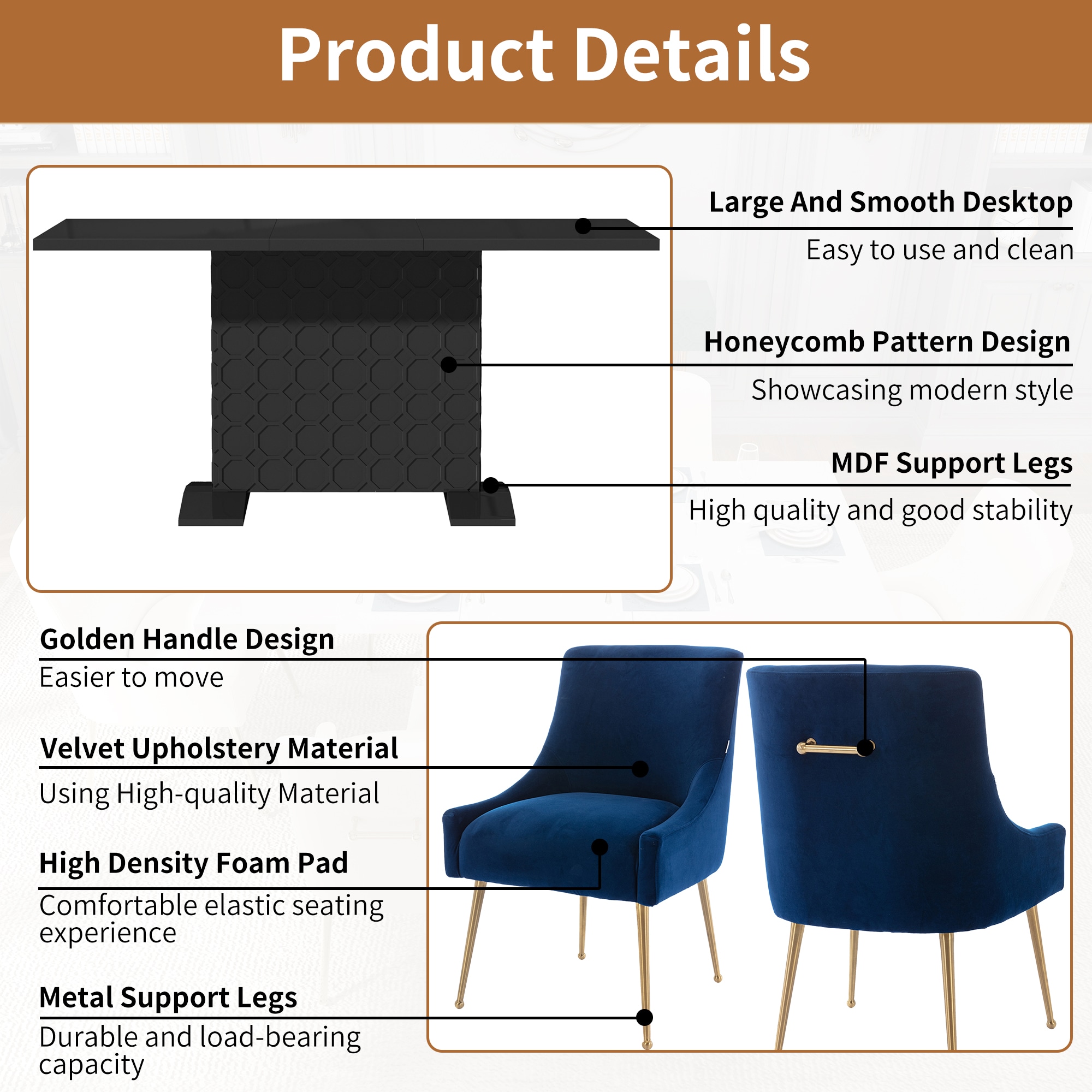 Clihome CL-ST1-BK700NY Dining-Sets - View #10