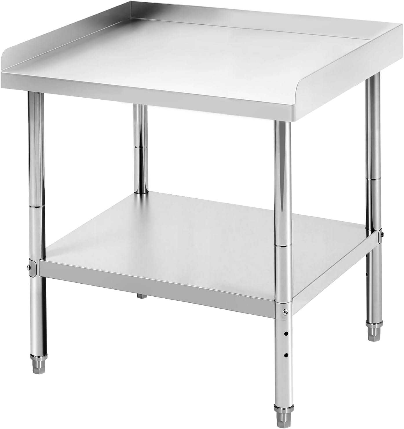 GAOMON - 24 In x28 In x30 In Stainless Steel Prep Table with Adjustable Legs and Undershelf Spill...