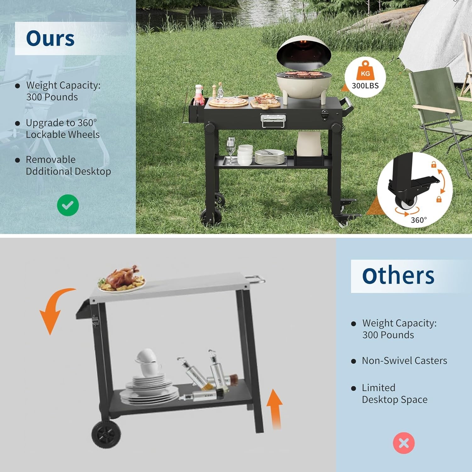 Garvee LSHQQPPG-338GBBKA Grill-Carts-Grill-Stands - View #4