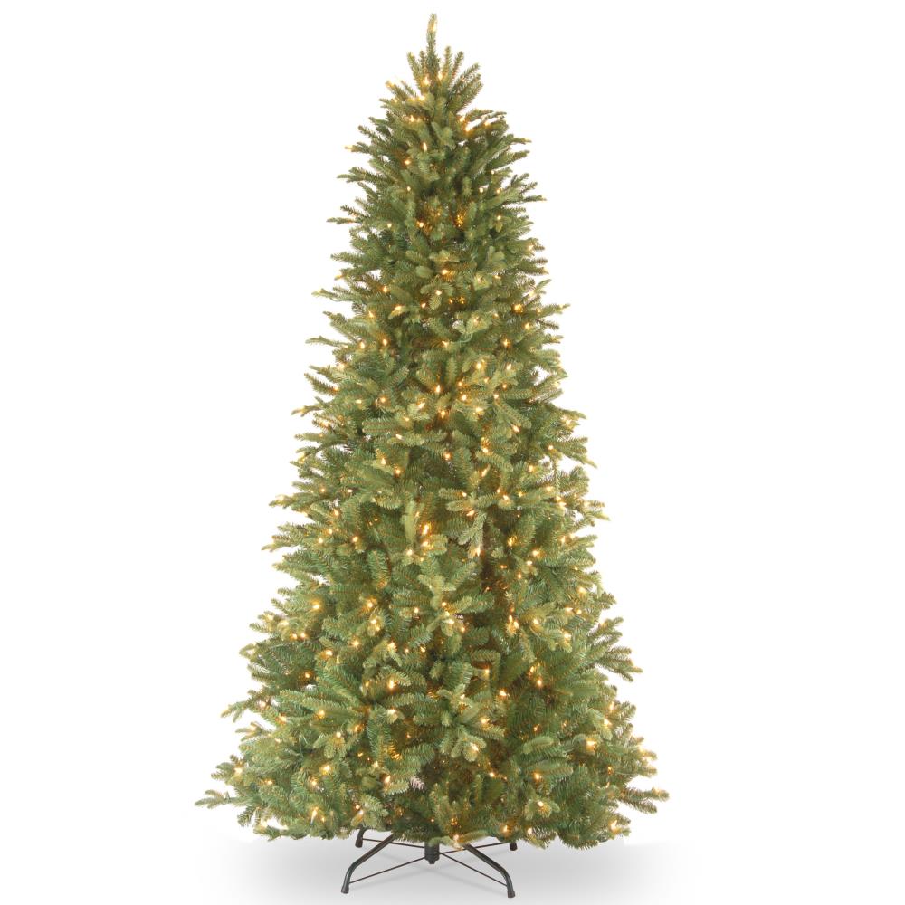 National Tree Company 7-ft Tiffany Fir Pre-Lit Traditional Slim ...