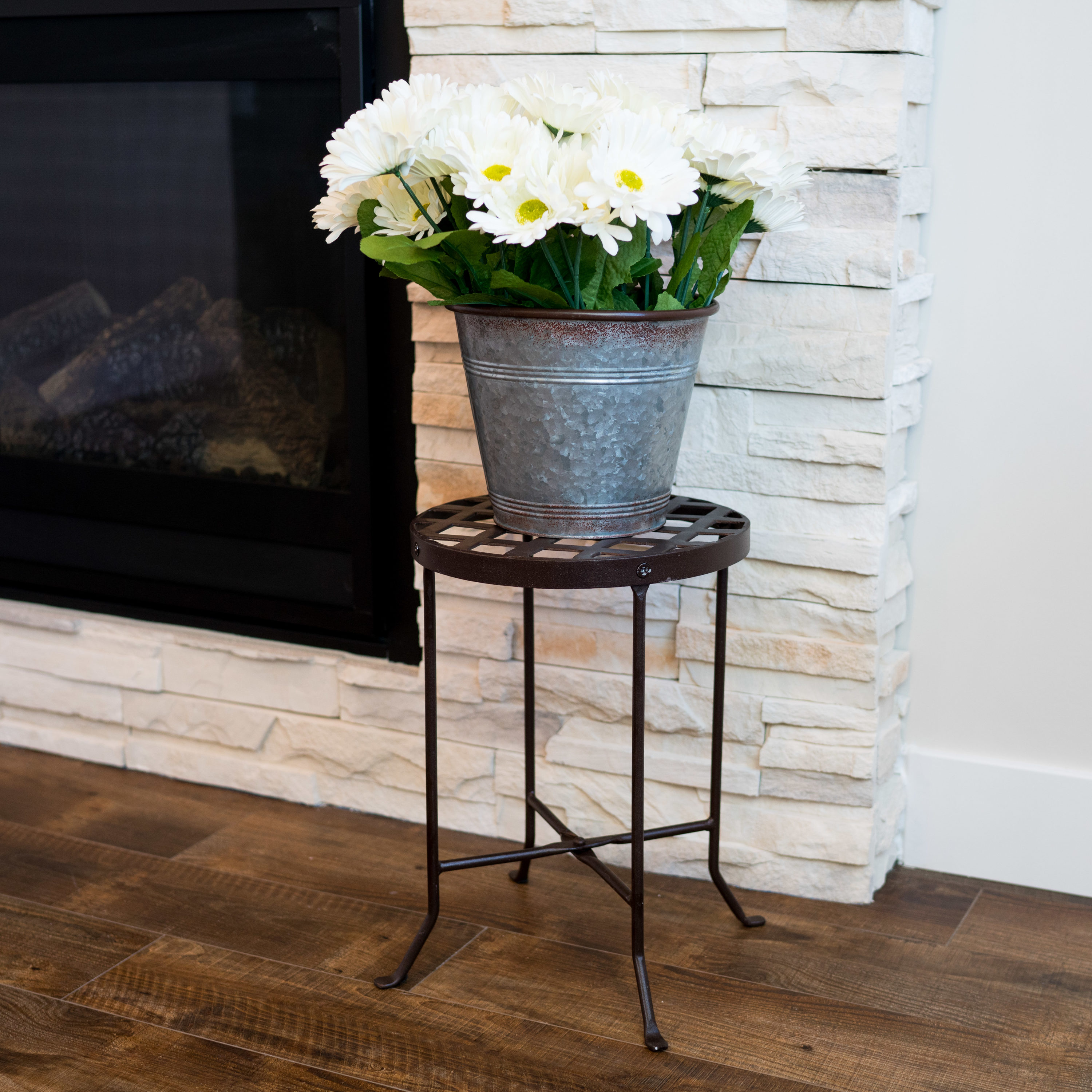 Medium Roman Bronze Wrought Iron Plant Stand