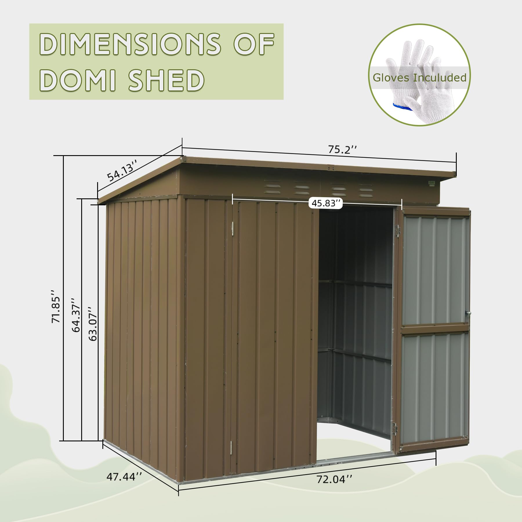 WELLFOR 5-ft x 6-ft Metal Storage Shed Galvanized Steel Storage Shed in the  Metal Storage Sheds department at Lowes.com