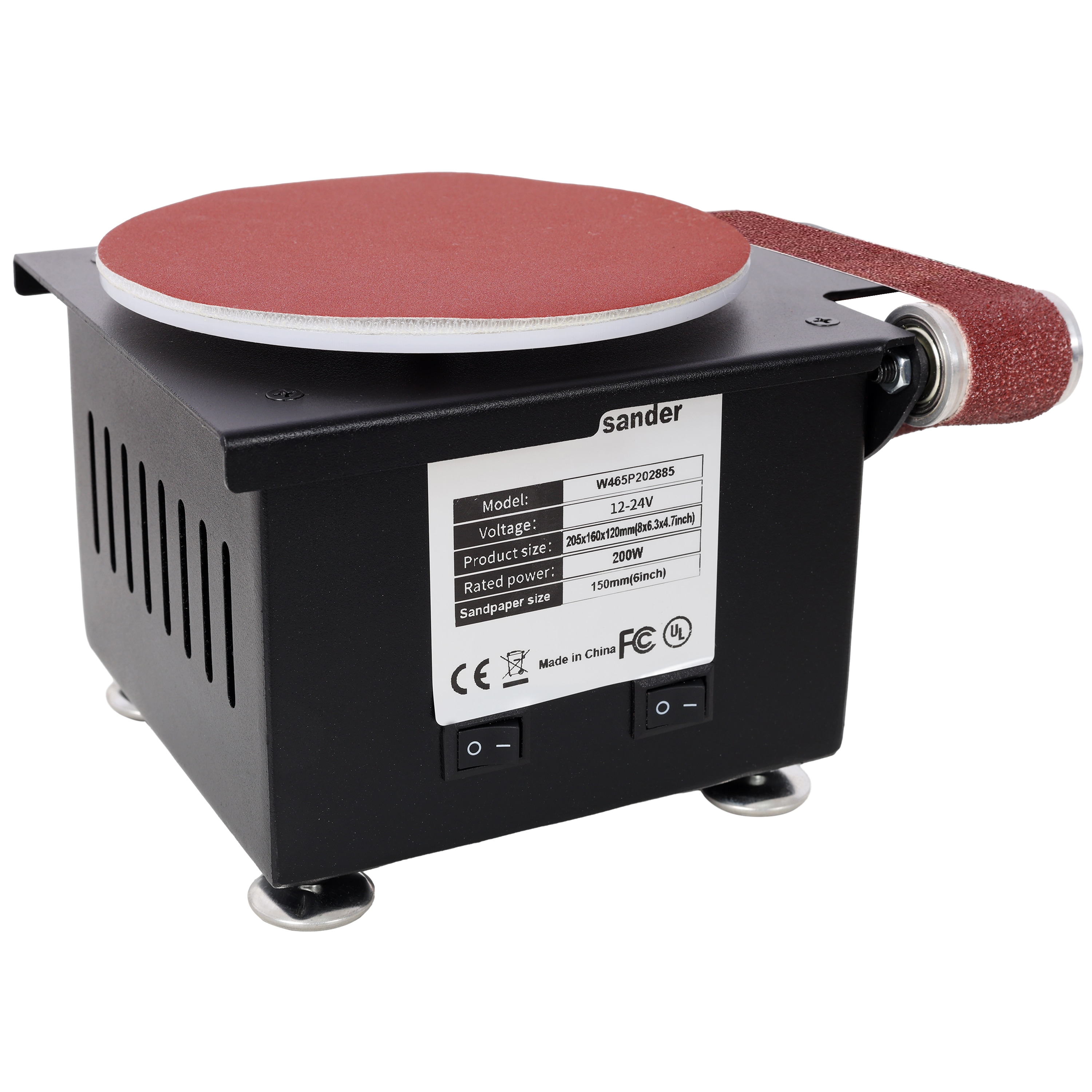 Tatayosi XH202885 2 in 1 Mini Belt Disc SanderBench Grinder Small Spindle Sander Machine for Wood Metal Stone Diy GrindingAdjustable Speed Electric Sander