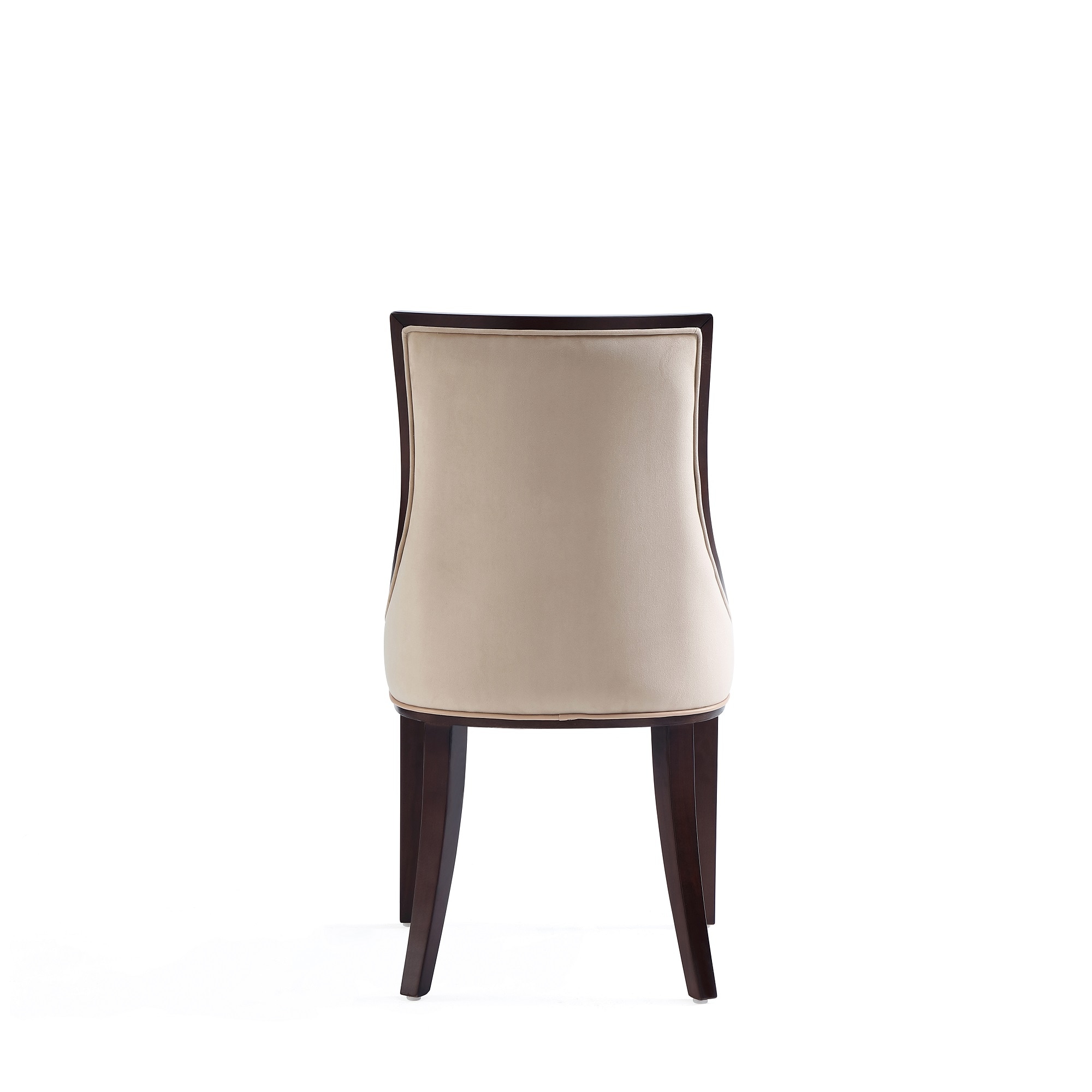 Tan Faux Leather Upholstered Parsons Side Chair with Beech Wood Legs