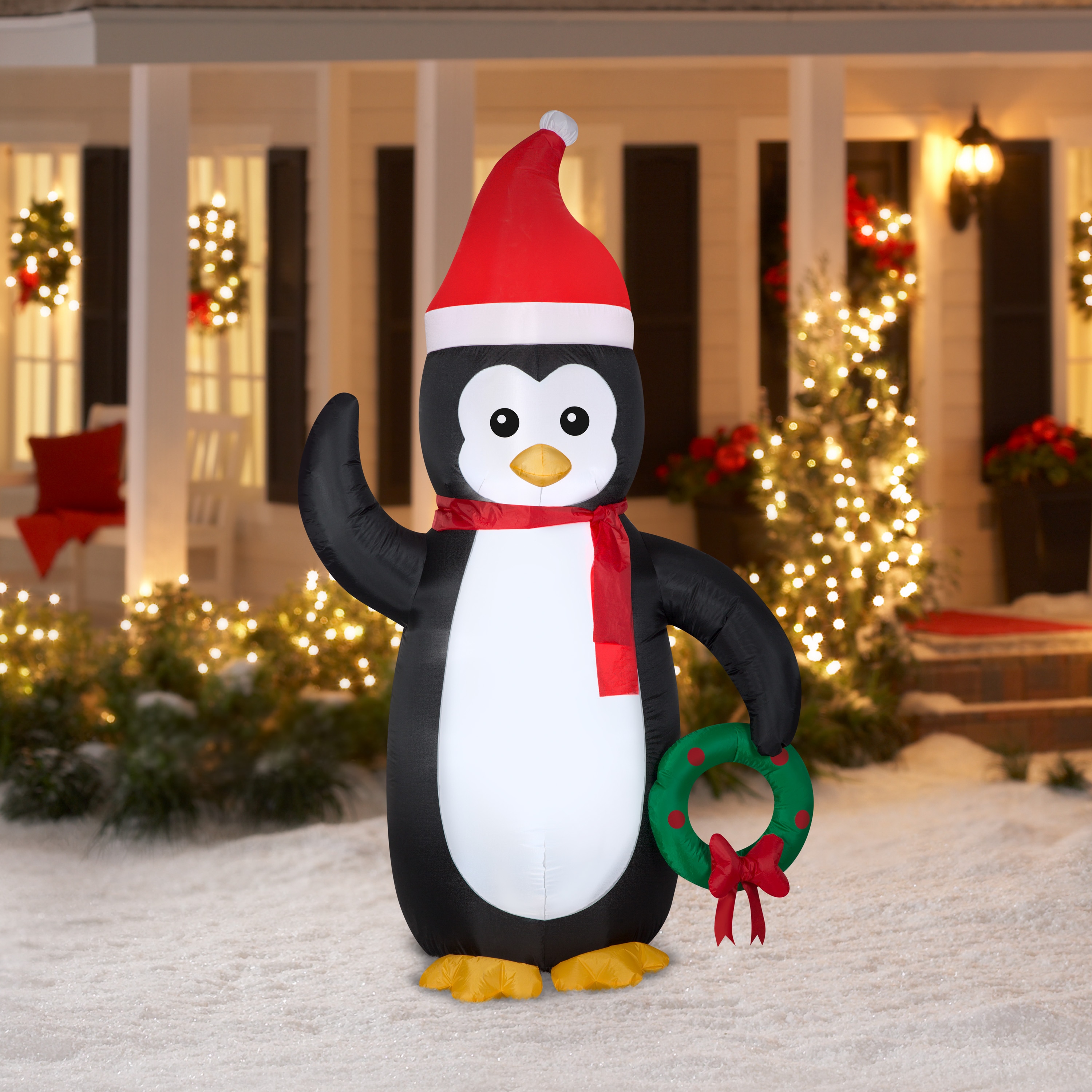 Gemmy 6.99-ft Lighted Penguin Christmas Inflatable at Lowes.com