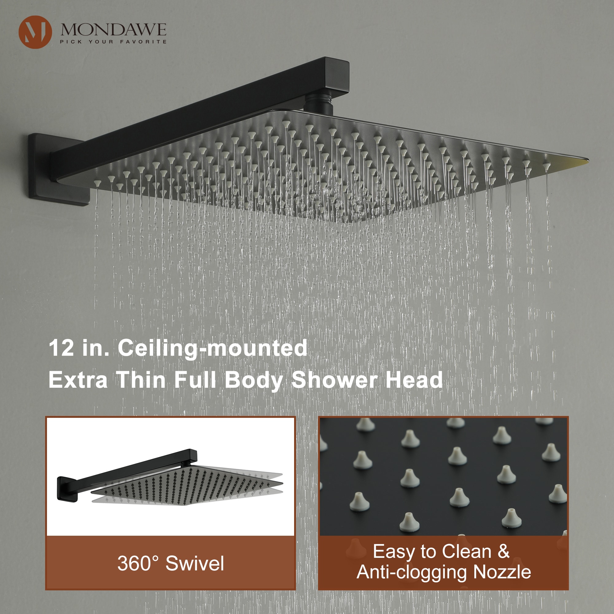 Mondawe MD-SMD003B Showerhead-Bar-Panels - View #3