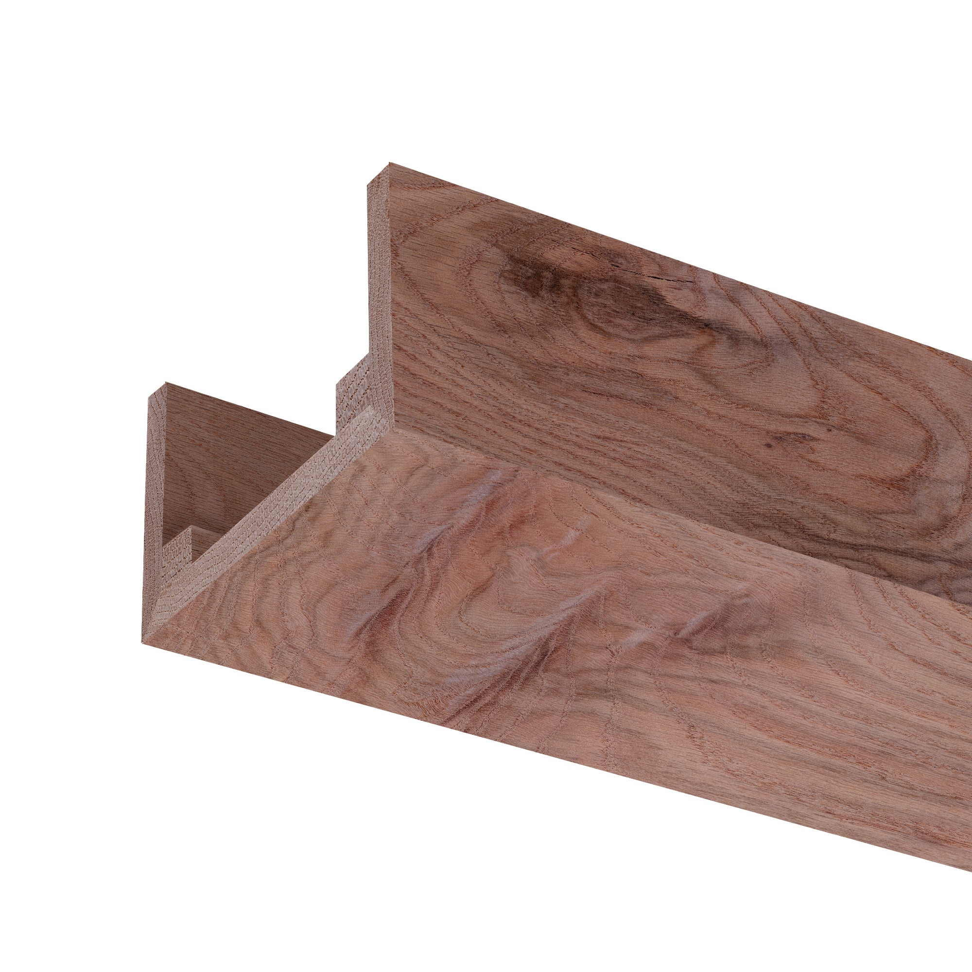Ornamental Mouldings BEAMRUS02-92ROA5X3 3-in x 5.5-in x 92-in Rustic Red Oak Unfinished Wood U-Shaped Decorative Beam