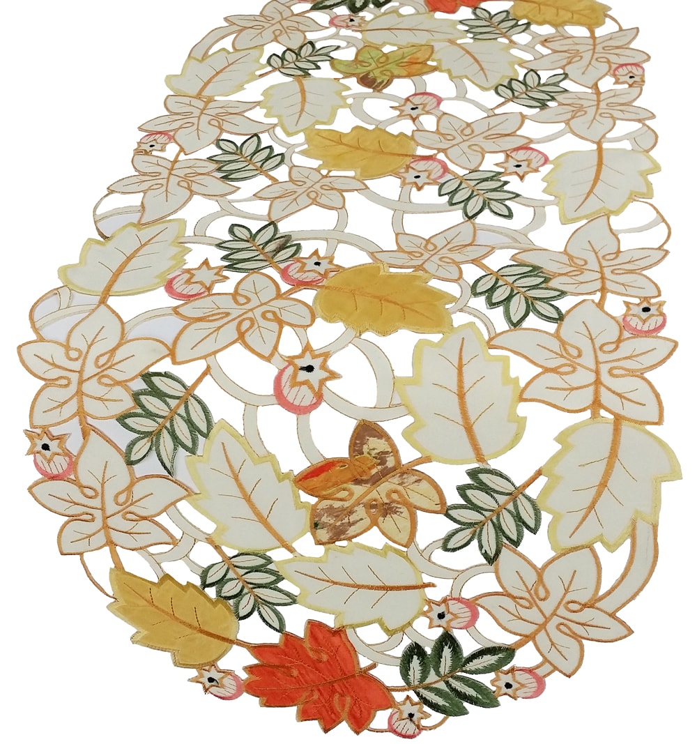 XIA Home Fashions XD540501228 28-Inches Leaves Tabletop decoration Table runner
