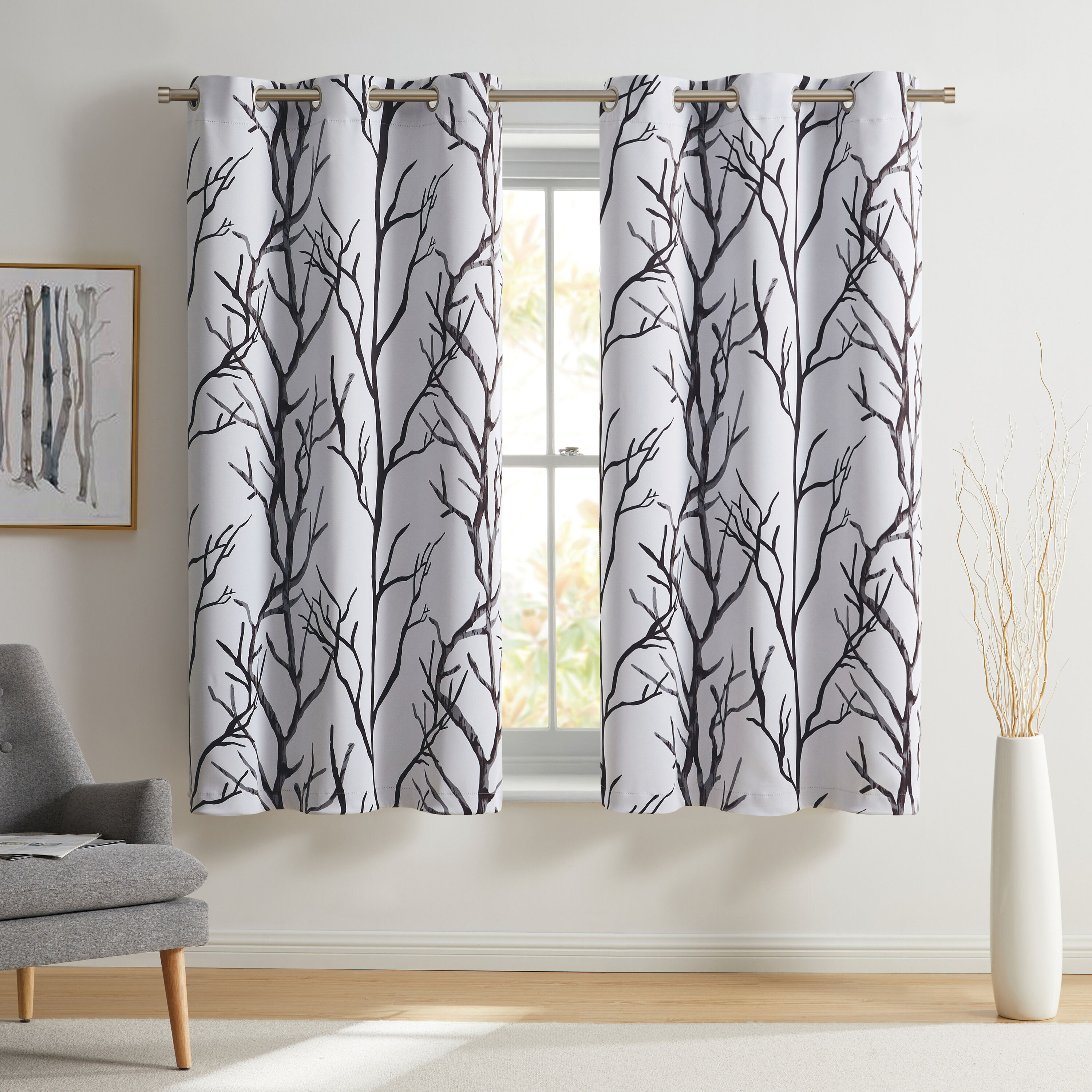 VCNY Home - 63-in Ivory Room darkening Grommet Single curtain panel