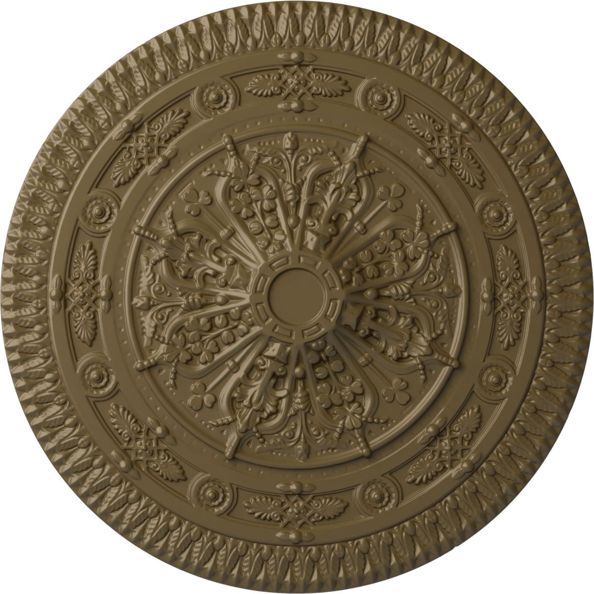 Ekena Millwork CM37NAMMF Naple 37.5-in W x 37.5-in L Painted Mississippi Mud Polyurethane Whole Ceiling Medallion