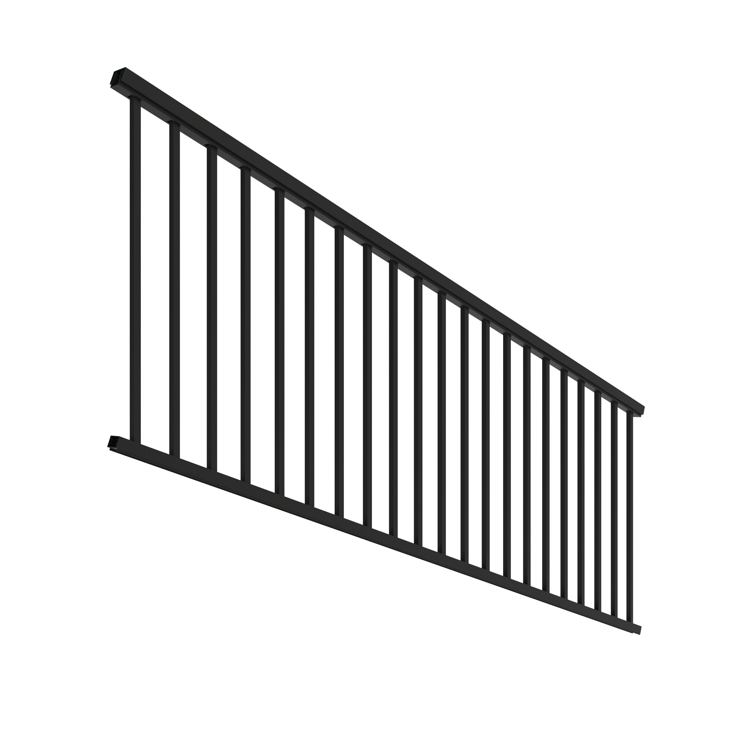 Freedom Margate 8-ft x 36-in Matte Black Aluminum Deck Stair Rail Kit ...