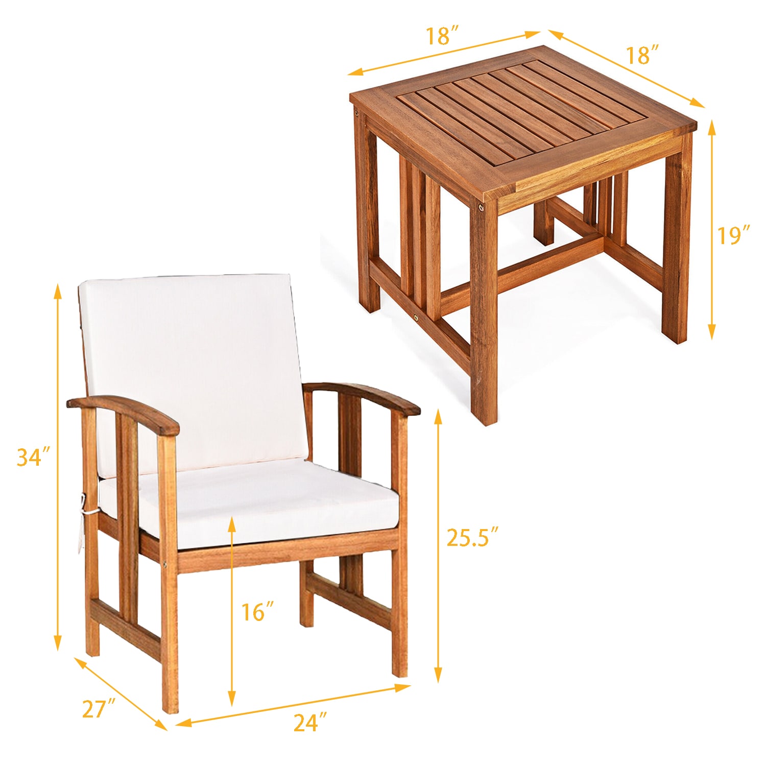 WELLFOR OUJ63885WH Patio-Conversation-Sets - View #6