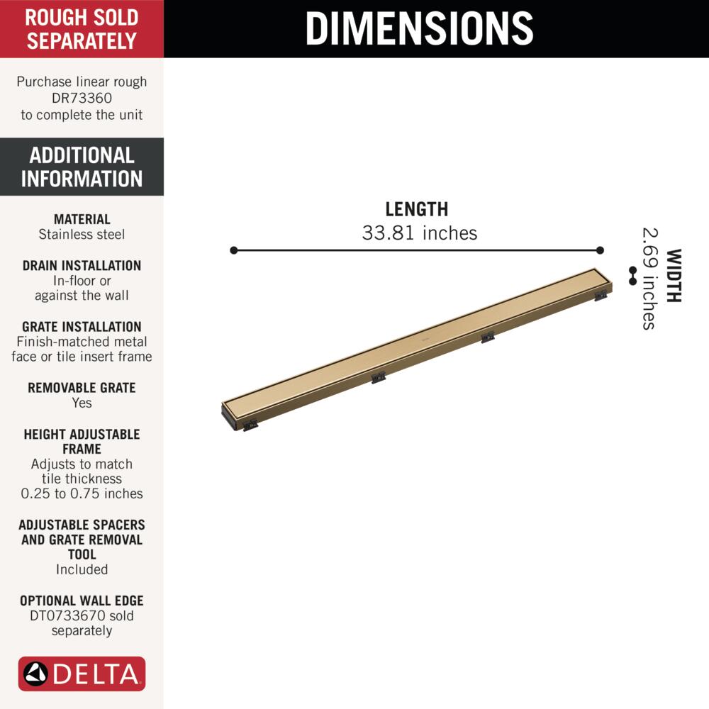Delta DT0733613-CZ Drains-Flanges - View #6