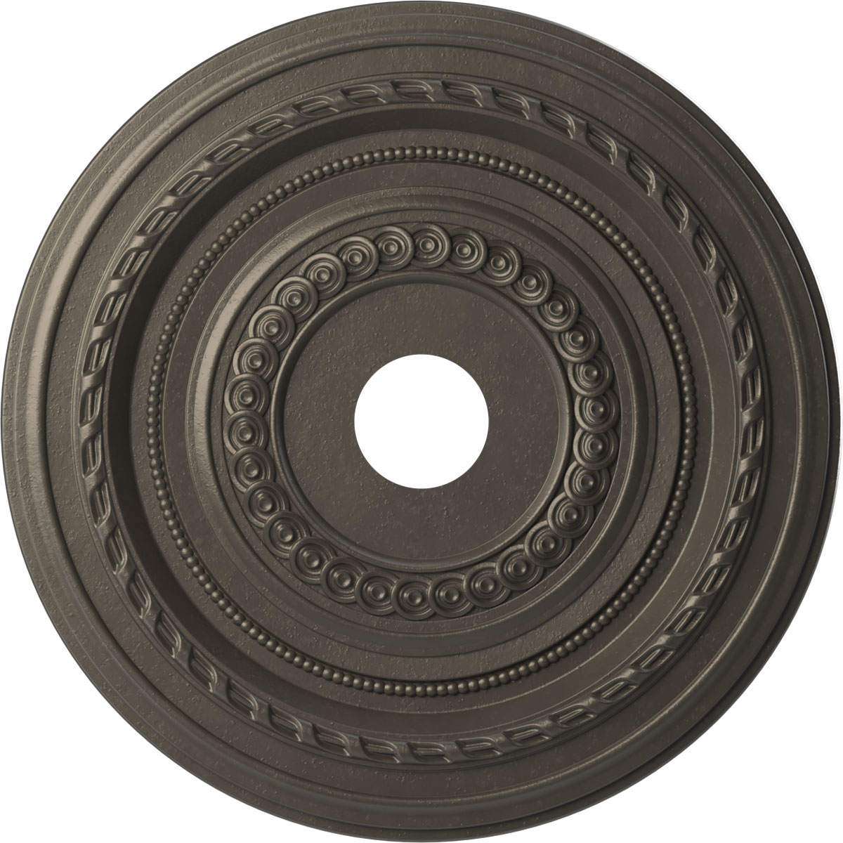 Ekena Millwork CMP22CODST Cole Thermoformed 22-in W x 22-in L Painted Universal Aged Metallic Weathered Steel PVC Whole Ceiling Medallion