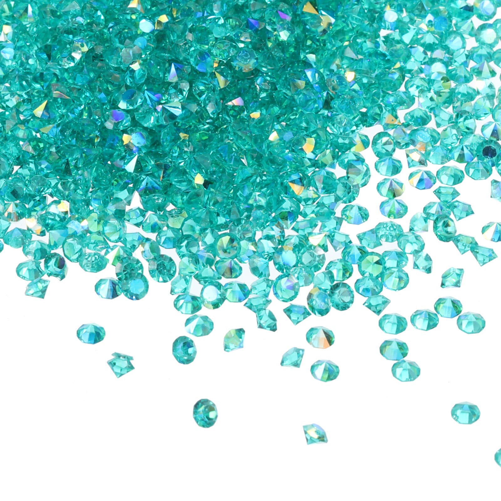 PATIKIL 14000pcs Wedding Table Scatter Confetti Crystals 3mm Acrylic Diamonds Vase Fillers Gems for Table Centerpiece Decorations Bridal Shower Party Teal AB