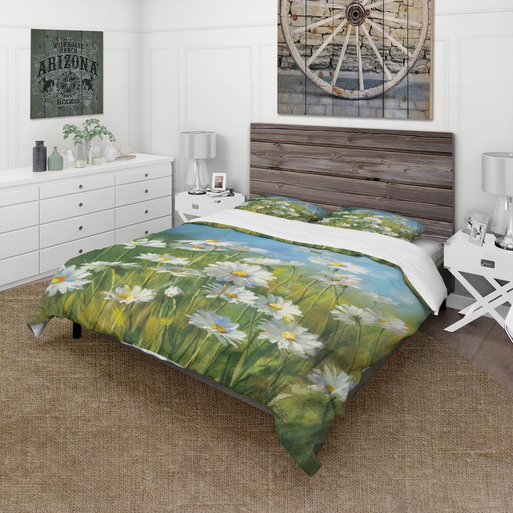 Designart BED30491-Q 3 -Piece Blue Queen Duvet cover Set