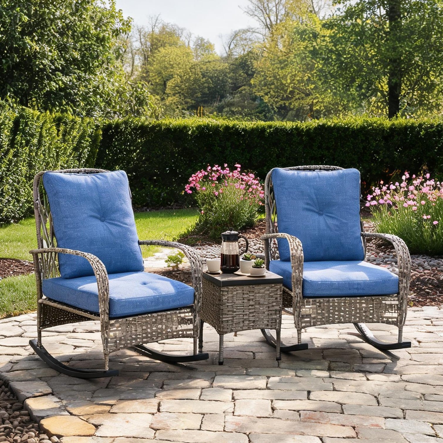 chillscreamni - Cushioned Seat Home and Furniture Living in Gray and Light Blue 29.3 x 33.1 x 39 ...