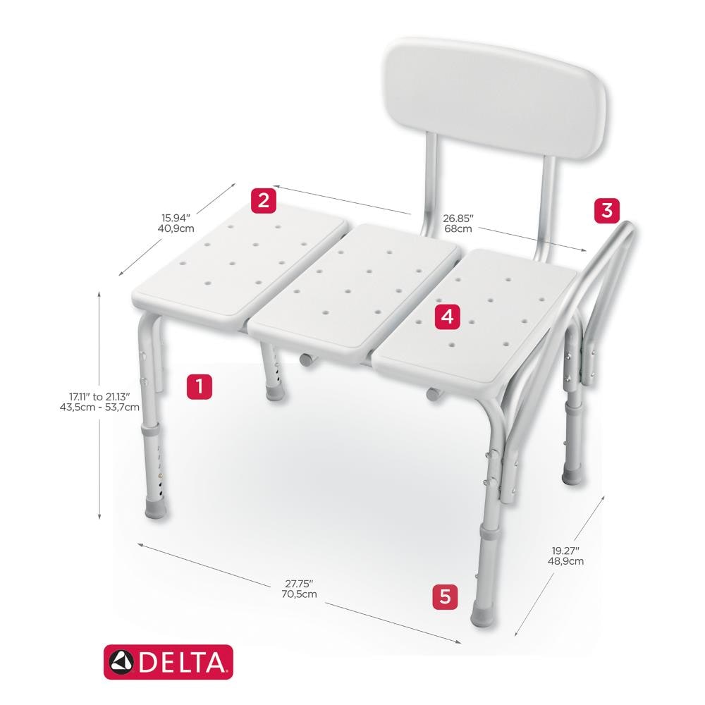 Delta White Plastic Freestanding Transfer Bench at Lowes