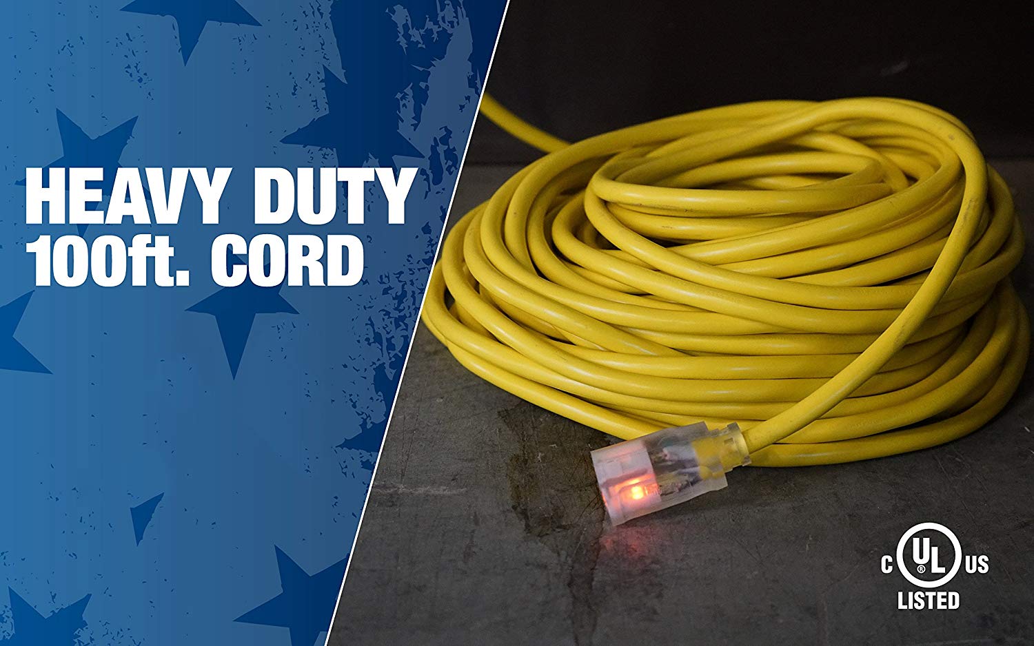 Southwire 100-ft 12/3-Prong Indoor/Outdoor Sjtw Heavy Duty Lighted Extension  Cord in the Extension Cords department at