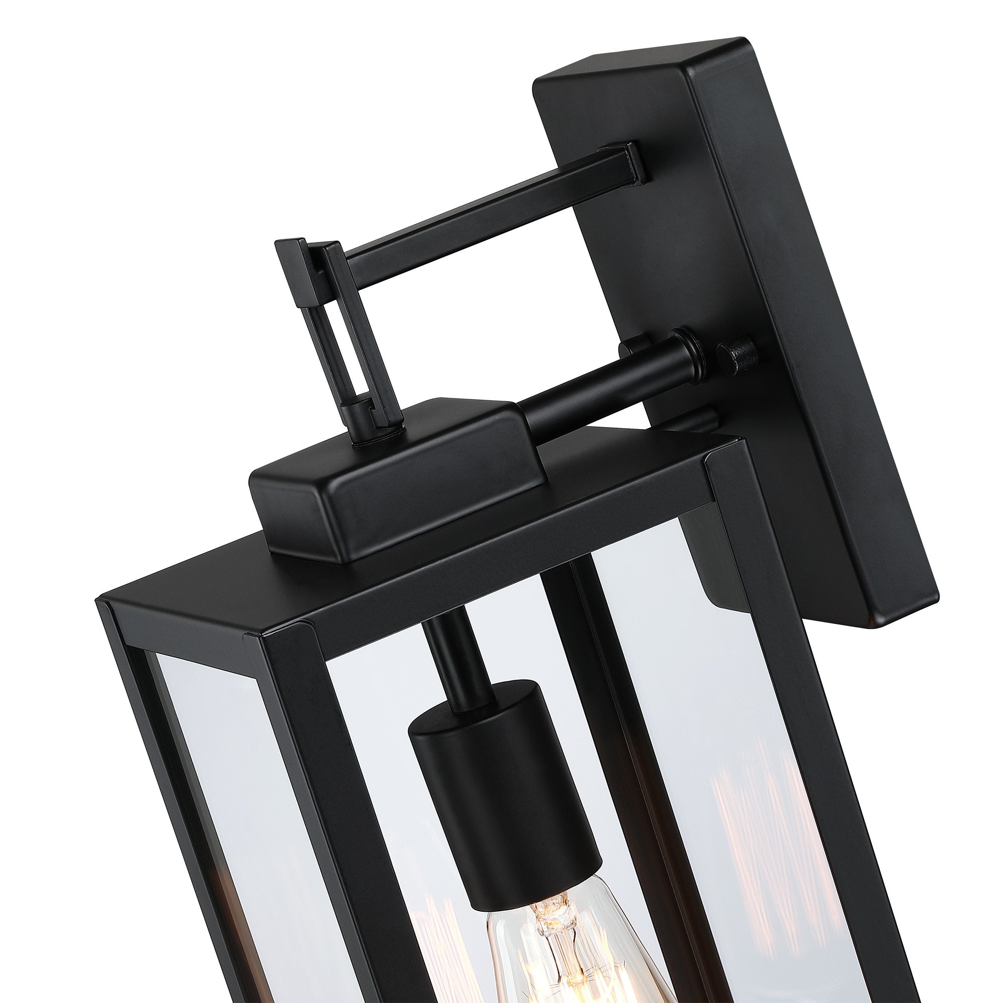 Hukoro 4-Pack 1-Light 18-in H Matte Black Outdoor Wall Light 4FL19051 ...