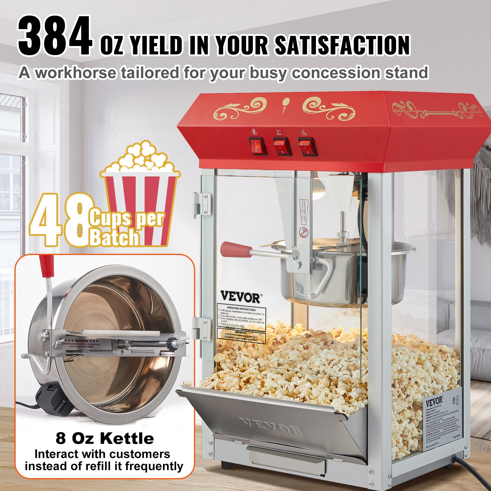 VEVOR TSBMHJ8OZ850WJWNRV1 Popcorn-Makers - View #4