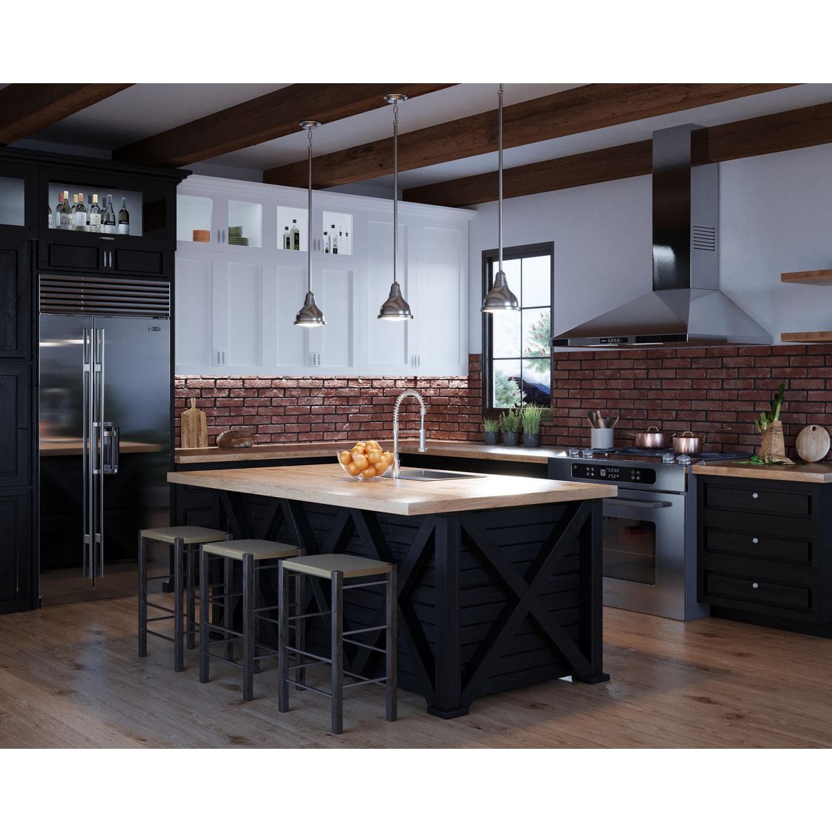 Brushed Nickel LED Pendant with Clear Fresnel Glass Lens