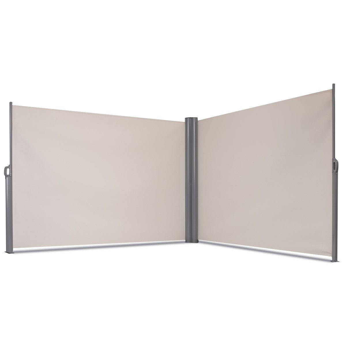 WELLFOR GASAW005 237-Inches Wide x 71-Inches Projection x 71-Inches Height Fabric Beige Solid Manual Retractable Patio Awning