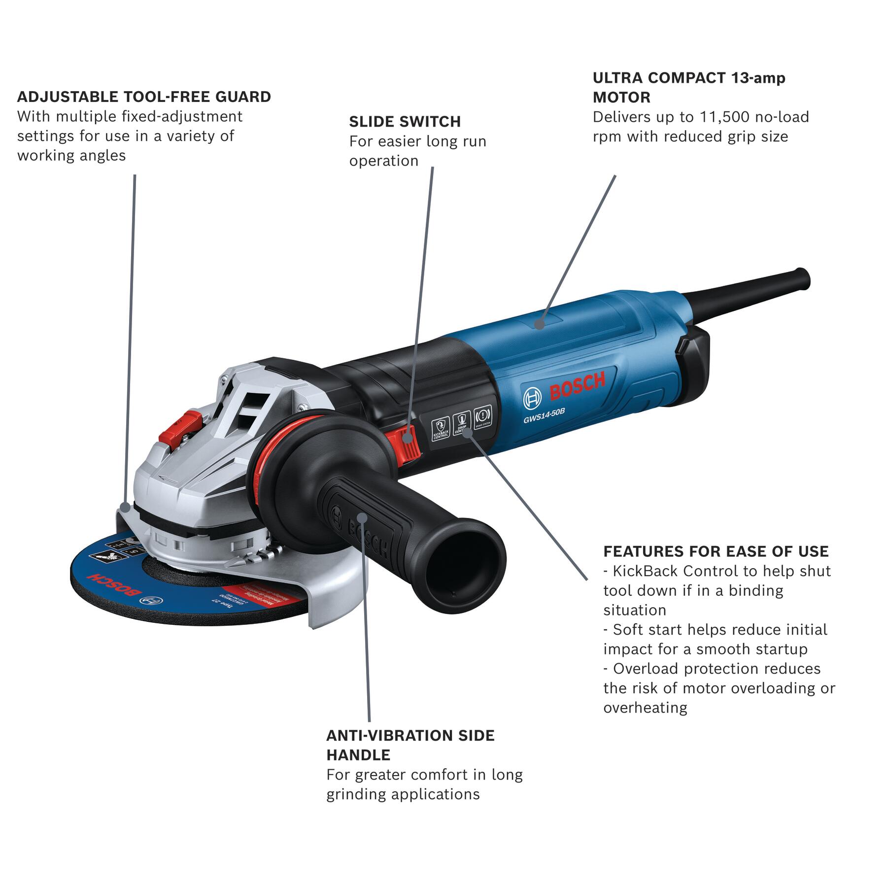 Bosch GWS14-50B Cordless-Grinders - View #2