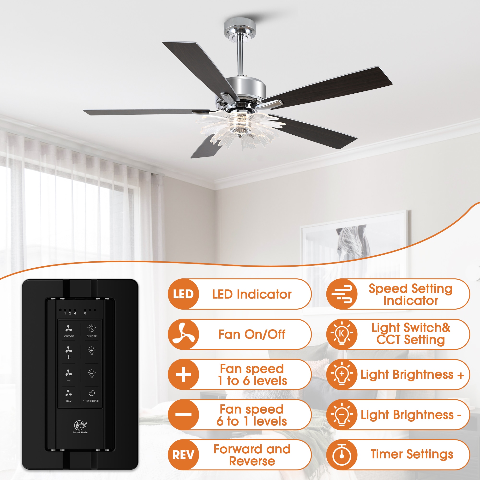 Parrot Uncle F6035CR Ceiling-Fans - View #5