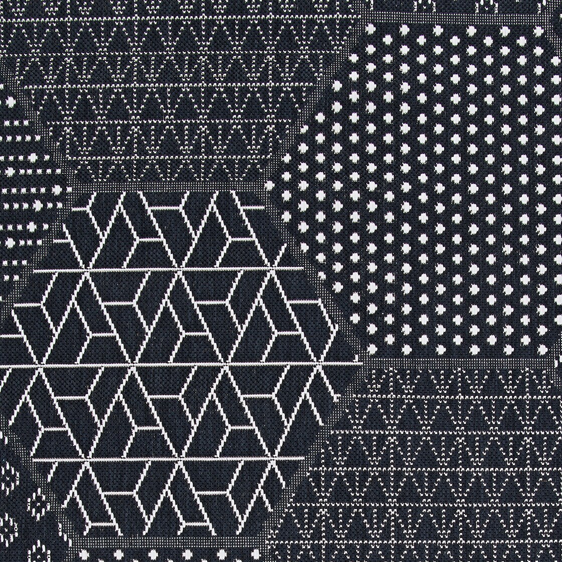 Couristan Afuera Black and Gray Synthetic Rectangular Area Rug