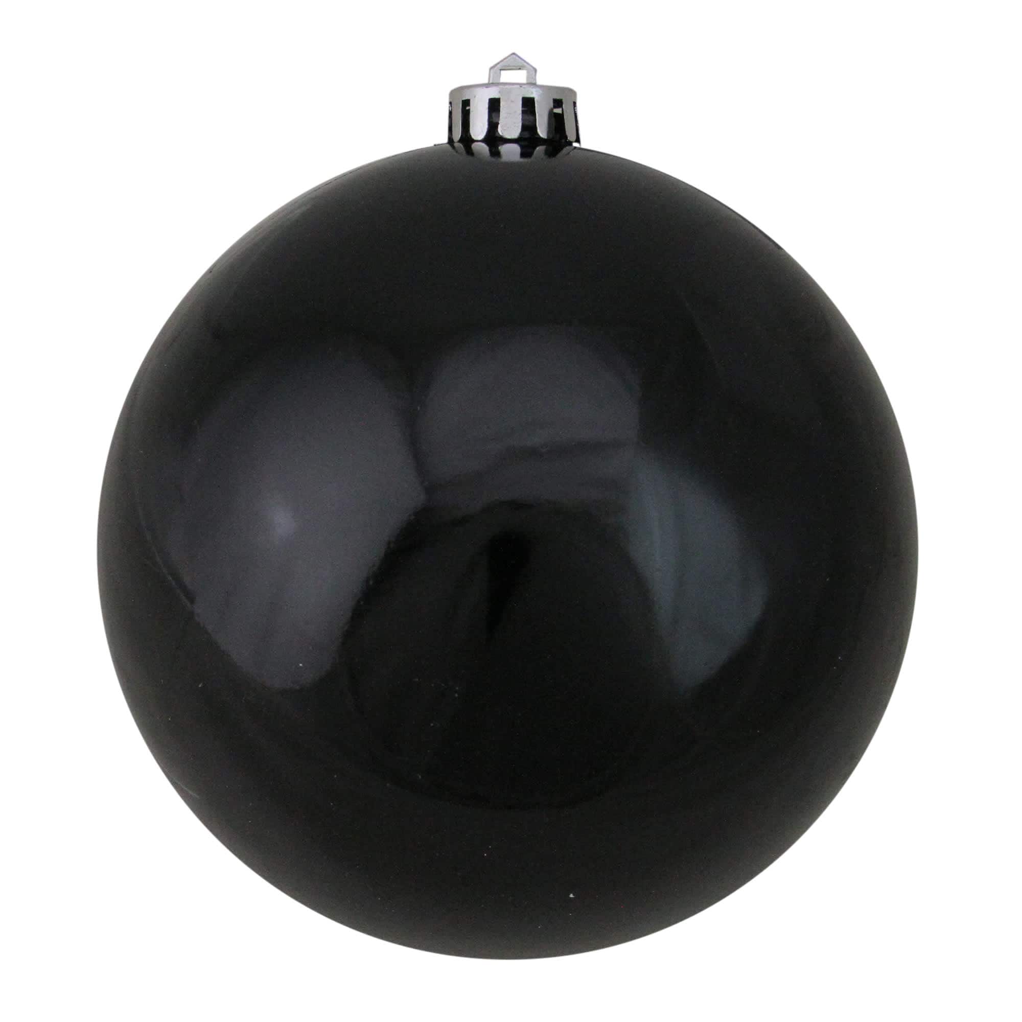 Northlight Jet Black Shatterproof Shiny Christmas Ball Ornament 6 inch (150mm)