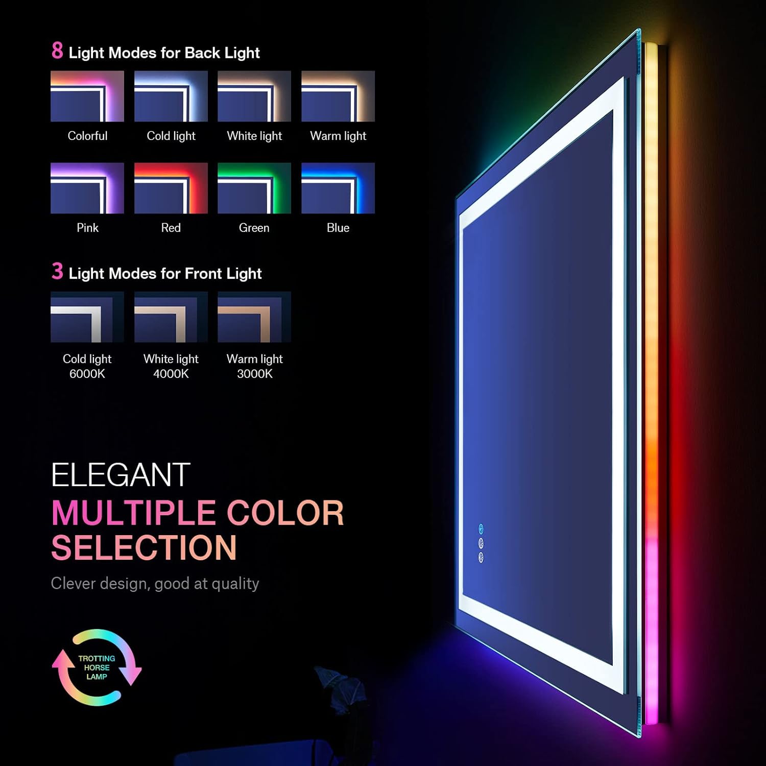 LOAAO L001AC6090RGB Framed-Bath-Mirrors - View #2