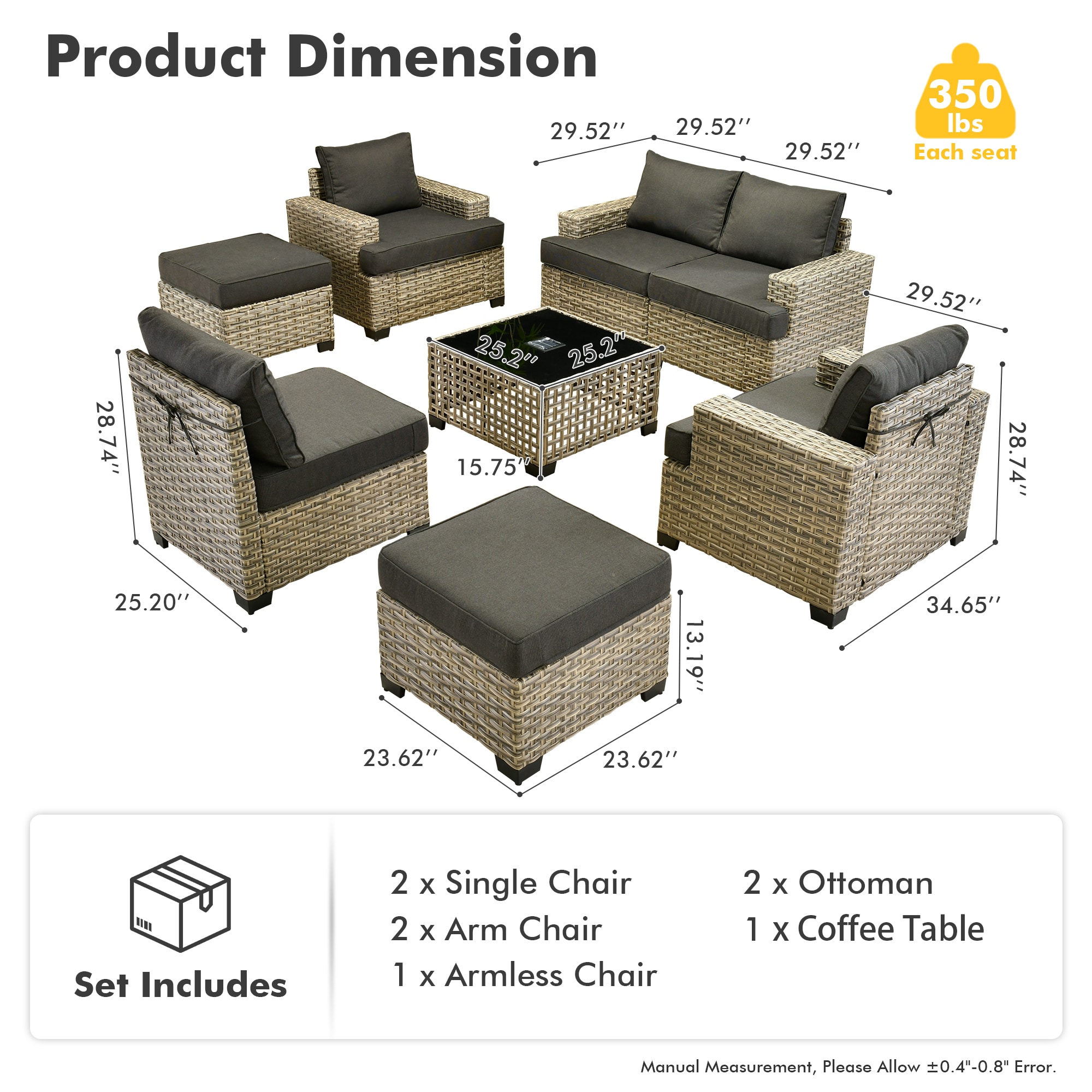 Ovios TS107T Patio-Conversation-Sets - View #7